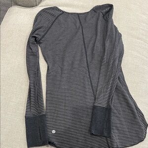 Lululemon Striped Gray reversible  Long Sleeve Top